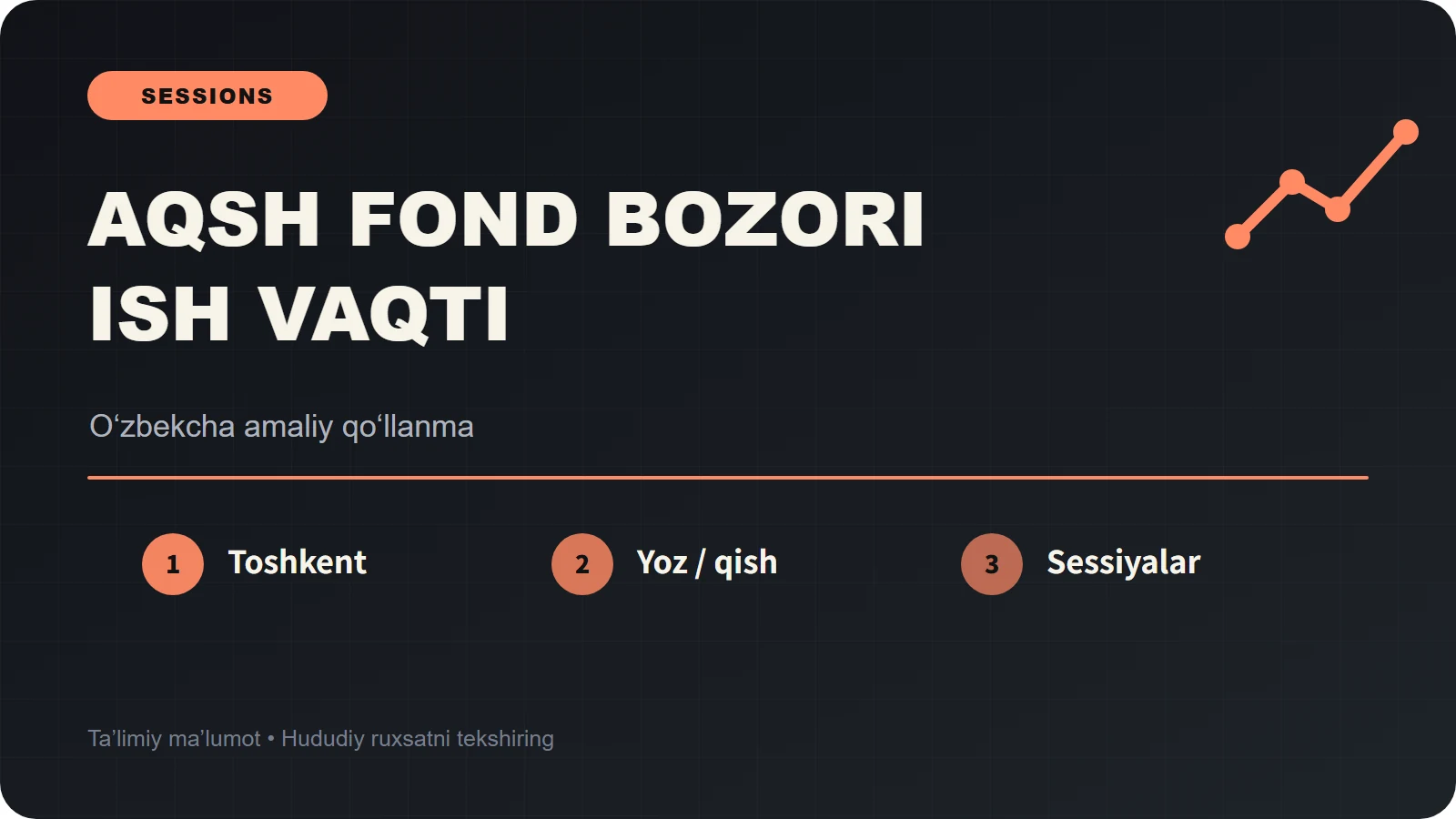 AQSH fond bozori ish vaqti: Toshkent vaqti, yozgi va qishki rejim